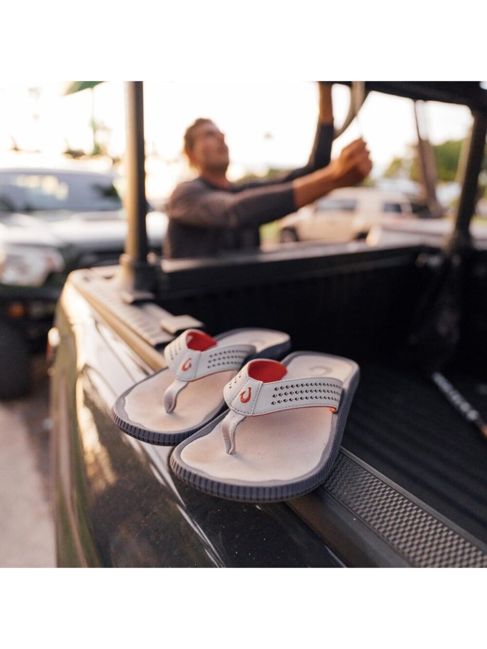 Men's White Ash Resistant Flip Flops Arch Support Comfort Fit Beach Sandal Shoes - Picture 3 of 6
